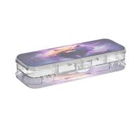 Linnyio Fired Cool Fox Clear Pencil Cases Box Pen Case Organizer for School Office