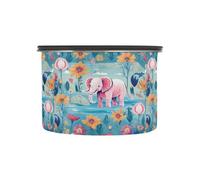 Linnyio Floral Pink Elephant Coffee Storage Containers Jar Food Canisters Set for Kitchen Counter Pantry,Ideal for Sugar Flour Tea Candy Oats