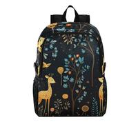 Linnyio Flower Cartoon Art Giraffes Foldable Waterproof Lightweight Backpack Hiking Daypack Packable for Travel Camping Outdoor
