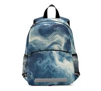Linnyio Fluid Blue Waves Dark Artistic Preschool Backpack 3-8 Years Kids Bookbag Toddlers Cartoon School Bags