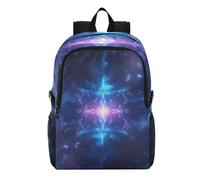 Linnyio Glowing Nebula Purple Blue Cosmic Foldable Waterproof Lightweight Backpack Hiking Daypack Packable for Travel Camping Outdoor