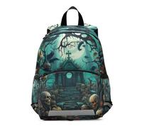 Linnyio Graveyard Green Pumpkins Preschool Backpack 3-8 Years Kids Bookbag Toddlers Cartoon School Bags