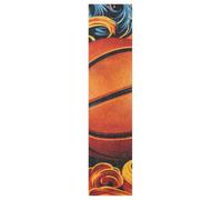 Linnyio Orange Basketball Swirling Fiery Skateboard Grip Tape Sheets Graphic Longboard Griptape BUBBLE FREE Anti-Slip Tapes for Teens Girls Boys