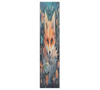 Linnyio Orange Fox Flowers Leaves Mystical Skateboard Grip Tape Sheets Graphic Longboard Griptape BUBBLE FREE Anti-Slip Tapes for Teens Girls Boys