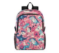 Linnyio Pink Dinosaurs Blue Cartoon Foldable Waterproof Lightweight Backpack Hiking Daypack Packable for Travel Camping Outdoor