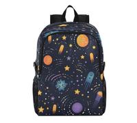 Linnyio Planets Comets Stars Dark Cosmic Foldable Waterproof Lightweight Backpack Hiking Daypack Packable for Travel Camping Outdoor
