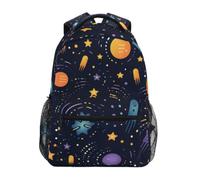 Linnyio Planets Comets Stars Dark Cosmic School Backpack for Girls Boys Bookbags Stylish Design Student Bags