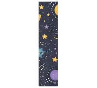 Linnyio Planets Comets Stars Dark Cosmic Skateboard Grip Tape Sheets Graphic Longboard Griptape BUBBLE FREE Anti-Slip Tapes for Teens Girls Boys