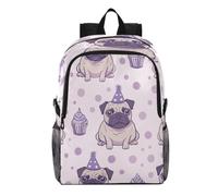 Linnyio Pugs Party Cupcakes Purple Foldable Waterproof Lightweight Backpack Hiking Daypack Packable for Travel Camping Outdoor