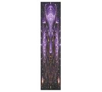 Linnyio Purple Bull Cosmic Horns Mystical Skateboard Grip Tape Sheets Graphic Longboard Griptape BUBBLE FREE Anti-Slip Tapes for Teens Girls Boys