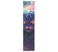Linnyio Purple Cat Glowing Mystical Skateboard Grip Tape Sheets Graphic Longboard Griptape BUBBLE FREE Anti-Slip Tapes for Teens Girls Boys