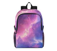 Linnyio Purple Galaxy Stars Cosmic Clouds Foldable Waterproof Lightweight Backpack Hiking Daypack Packable for Travel Camping Outdoor
