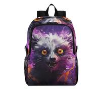 Linnyio Purple Watercolor Lemur Foldable Waterproof Lightweight Backpack Hiking Daypack Packable for Travel Camping Outdoor