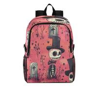 Linnyio Skeleton Pink Flower Grave Foldable Waterproof Lightweight Backpack Hiking Daypack Packable for Travel Camping Outdoor