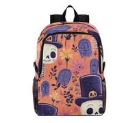 Linnyio Skeleton Purple Flower Grave Foldable Waterproof Lightweight Backpack Hiking Daypack Packable for Travel Camping Outdoor