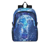 Linnyio Snow Leopards Moonlight Glowing Foldable Waterproof Lightweight Backpack Hiking Daypack Packable for Travel Camping Outdoor