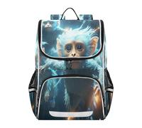Linnyio Space Blue Monkeys Bookbag Student Backpack High-capacity Bag for Girls Boys