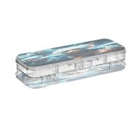 Linnyio Space Blue Monkeys Clear Pencil Cases Box Pen Case Organizer for School Office