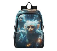 Linnyio Space Blue Monkeys Foldable Waterproof Lightweight Backpack Hiking Daypack Packable for Travel Camping Outdoor
