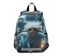 Linnyio Space Blue Monkeys Preschool Backpack 3-8 Years Kids Bookbag Toddlers Cartoon School Bags