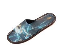 Linnyio Space Blue Monkeys Travel Beach Slippers for Youth Lightweight Waterproof Open Toe Sandals Non-Slip for Indoor & Outdoor Women Men