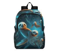 Linnyio Space Blue Sloths Foldable Waterproof Lightweight Backpack Hiking Daypack Packable for Travel Camping Outdoor