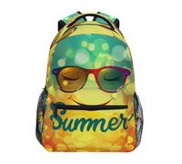 Linnyio Sunny Glasses Summer Yellow School Backpack for Girls Boys Bookbags Stylish Design Student Bags