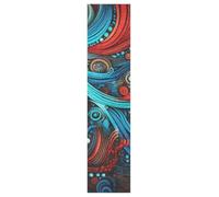 Linnyio Swirling Red Blue Art Skateboard Grip Tape Sheets Graphic Longboard Griptape BUBBLE FREE Anti-Slip Tapes for Teens Girls Boys