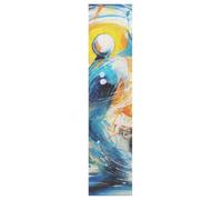 Linnyio Swirling Yellow Blue Abstract Skateboard Grip Tape Sheets Graphic Longboard Griptape BUBBLE FREE Anti-Slip Tapes for Teens Girls Boys