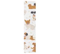 Linnyio Various Dogs White Cute Skateboard Grip Tape Sheets Graphic Longboard Griptape BUBBLE FREE Anti-Slip Tapes for Teens Girls Boys