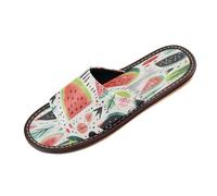 Linnyio Watercolor Artwork Watermelon Travel Beach Slippers for Youth Lightweight Waterproof Open Toe Sandals Non-Slip for Indoor & Outdoor Women Men