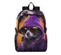 Linnyio Watercolor Purple Lemur Foldable Waterproof Lightweight Backpack Hiking Daypack Packable for Travel Camping Outdoor
