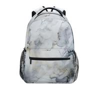 Linnyio White Black Marble Abstract School Backpack for Girls Boys Bookbags Stylish Design Student Bags