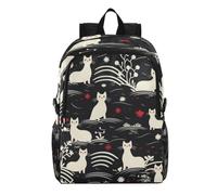 Linnyio White Cats Black Japanese Style Foldable Waterproof Lightweight Backpack Hiking Daypack Packable for Travel Camping Outdoor