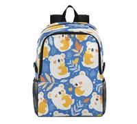 Linnyio White Koalas Yellow Blue Adorable Foldable Waterproof Lightweight Backpack Hiking Daypack Packable for Travel Camping Outdoor