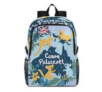 Linnyio Yellow Cheetahs Green Leaves Blue Foldable Waterproof Lightweight Backpack Hiking Daypack Packable for Travel Camping Outdoor