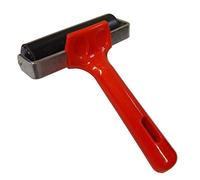 Lino Brayer Hard Rubber Roller for Block Printing - 102mm/10cm (4”) with Sturdy Red Plastic Handle - by Essential Arts