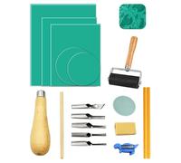 Lino Printing Kit 16Pcs, Lino Sheets with Lino Cutting Tools