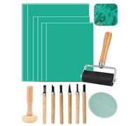 Lino Printing Kit, 6PCS Lino Sheets (A4/A5/A6) with Lino Cutting Tools