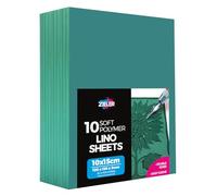 Lino Sheets - Lino Printing Block Sheets - by Zieler® - Double-Sided, Easy-Carve Soft Lino Block A6 (150x100x3mm) Sheets. Ideal for School or Home - (Pack of 10)