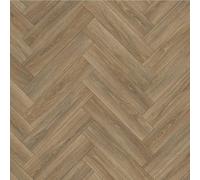 Lino Vinyl Flooring Roll, Traditional Oak Herringbone Wood Plank Effect, Anti-Slip, 2m-3m Width (4.5m x 2m)