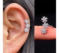 LINOC 1Pc Cartilage Conch Cuff Earring Earcuff Wrap Rock Earring Cuff Women Clip Adjustable