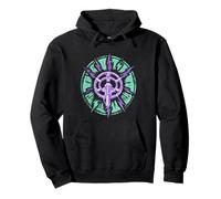 Linocut Lightning Bolt Transmitter Coil Art Pullover Hoodie
