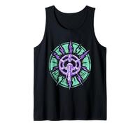 Linocut Lightning Bolt Transmitter Coil Art Tank Top