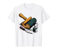 Linocut Mushroom Block Print Nature Printmaker Hobby T-Shirt