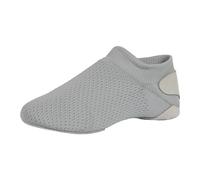 Linodes Unisex 019 Nylon Upper Leather Sole Slip-on Jazz Shoe for Women and Men's Dance Shoes, Grey, 4.5 Women/4 Men