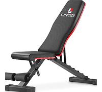 LINODI Adjustable Weight Bench for Home Gym，Foldable Incline Decline Flat Workout Bench for Full Body Strength Training, Dumbbell Press & Ab Exercises