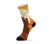Linomo American Western Cowboys Fancy Outdoor Sports Casual Crew Socks High Ankle, Dress Socks for Men Women 1 Pack