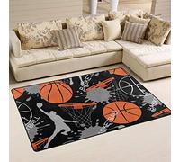 linomo Area Rug Basketball Ball Floor Rugs Doormat Living Room Home Decor, Carpets Area Mats for Kids Boys Girls Bedroom 31 x 20 Inches