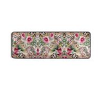 linomo Area Rug Leopard Print Floral Rose Hallway Runner Rug Floor Rugs Doormat Living Room Home Decor, Carpets Area Mats for Kids Boys Girls Bedroom 72 x 24 Inches